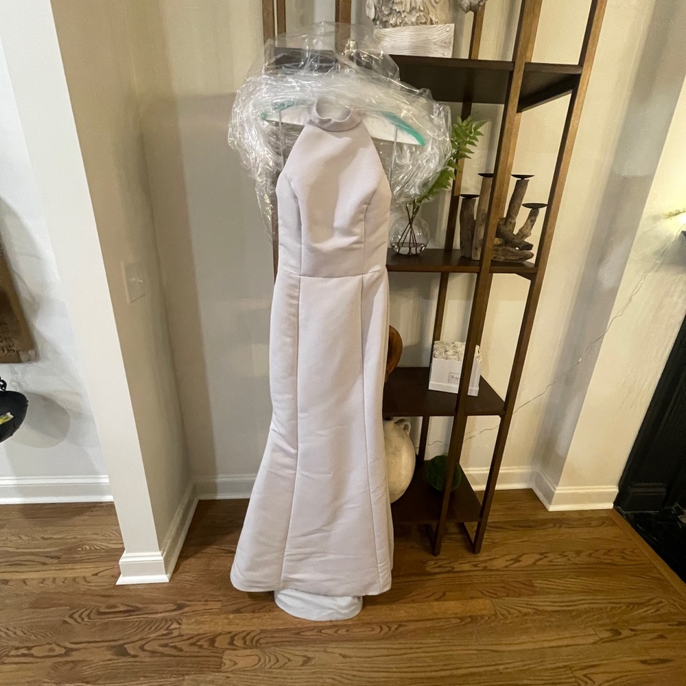 Amsale Austin Platinum Faille Bridesmaid Dress - Picture 2 of 6